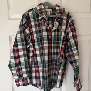 Beaufort Bonnet Company Boy’s Plaid Button-Up Shirt - Green, Red & White